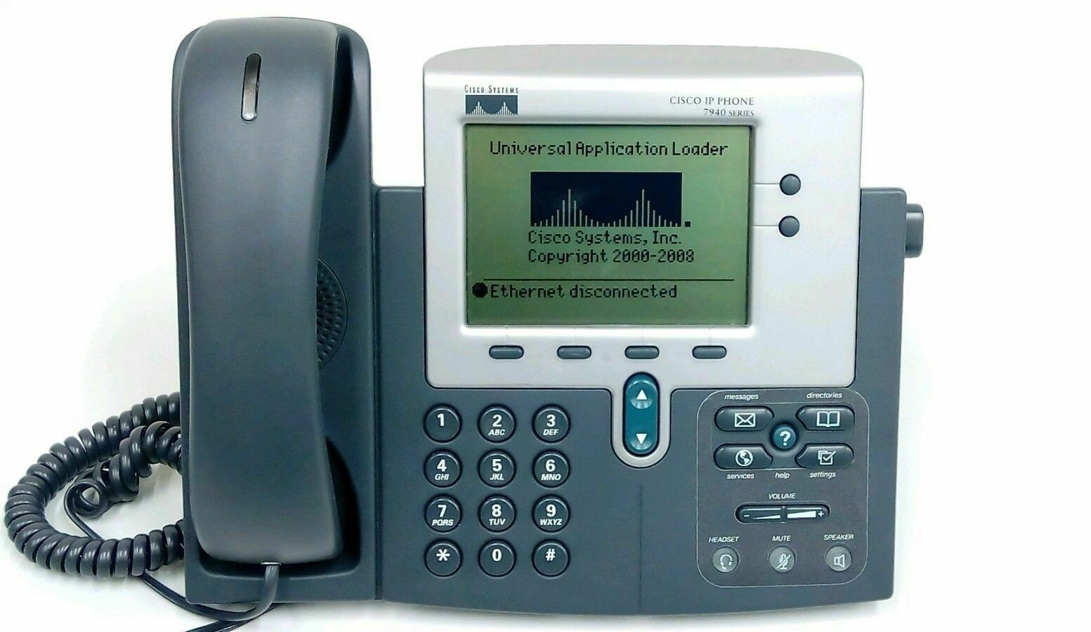 Cisco 7940 Series CP-7940G VoIP SIP PoE Business Phone Handset & Power Adapter
