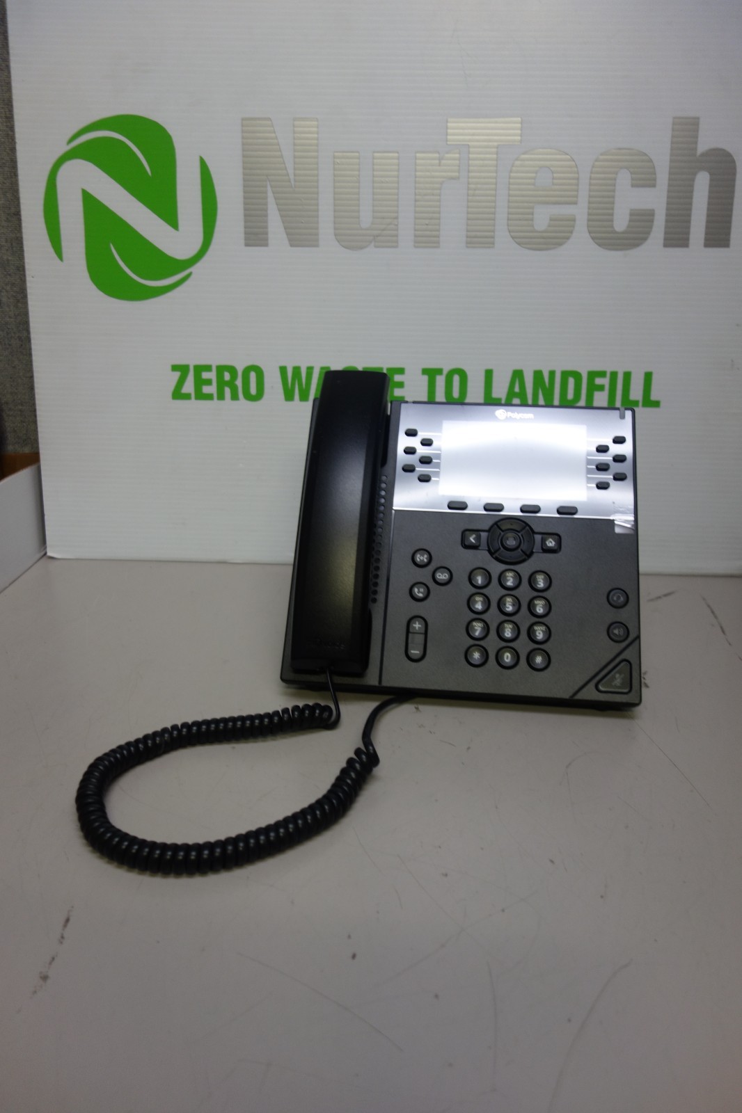 LOT 5 Polycom 2200-48840-001 VVX 450 Corded Telephone w/ Handset + Stand + Cable