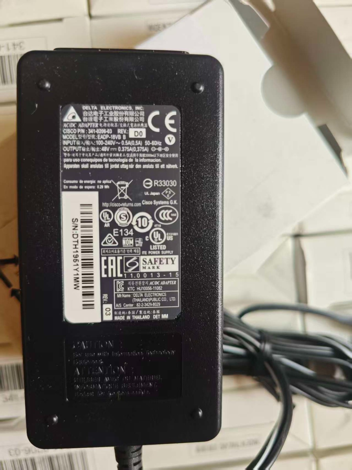Cisco CP-PWR-CUBE-3 Unified IP Phone Power Injector
