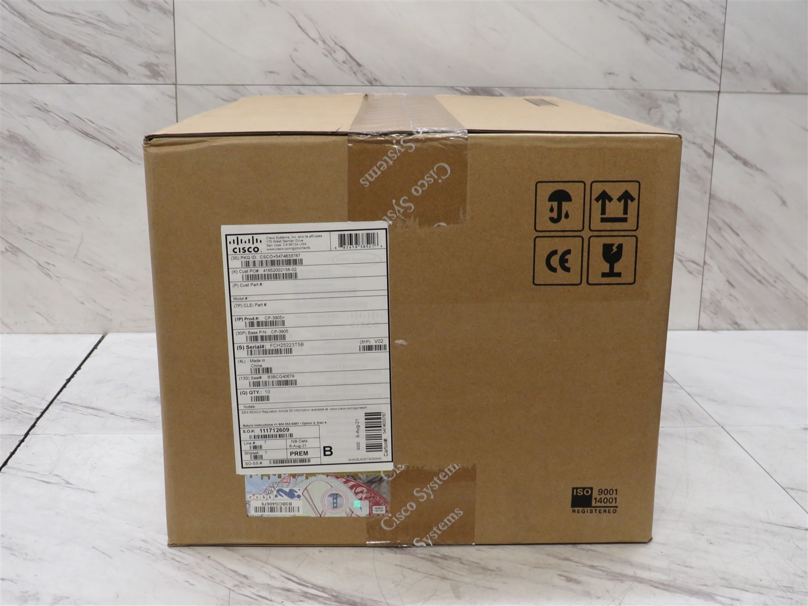 New Sealed Lot of 10 Cisco Unified CP-3905 UC Standard Headset SIP Phone