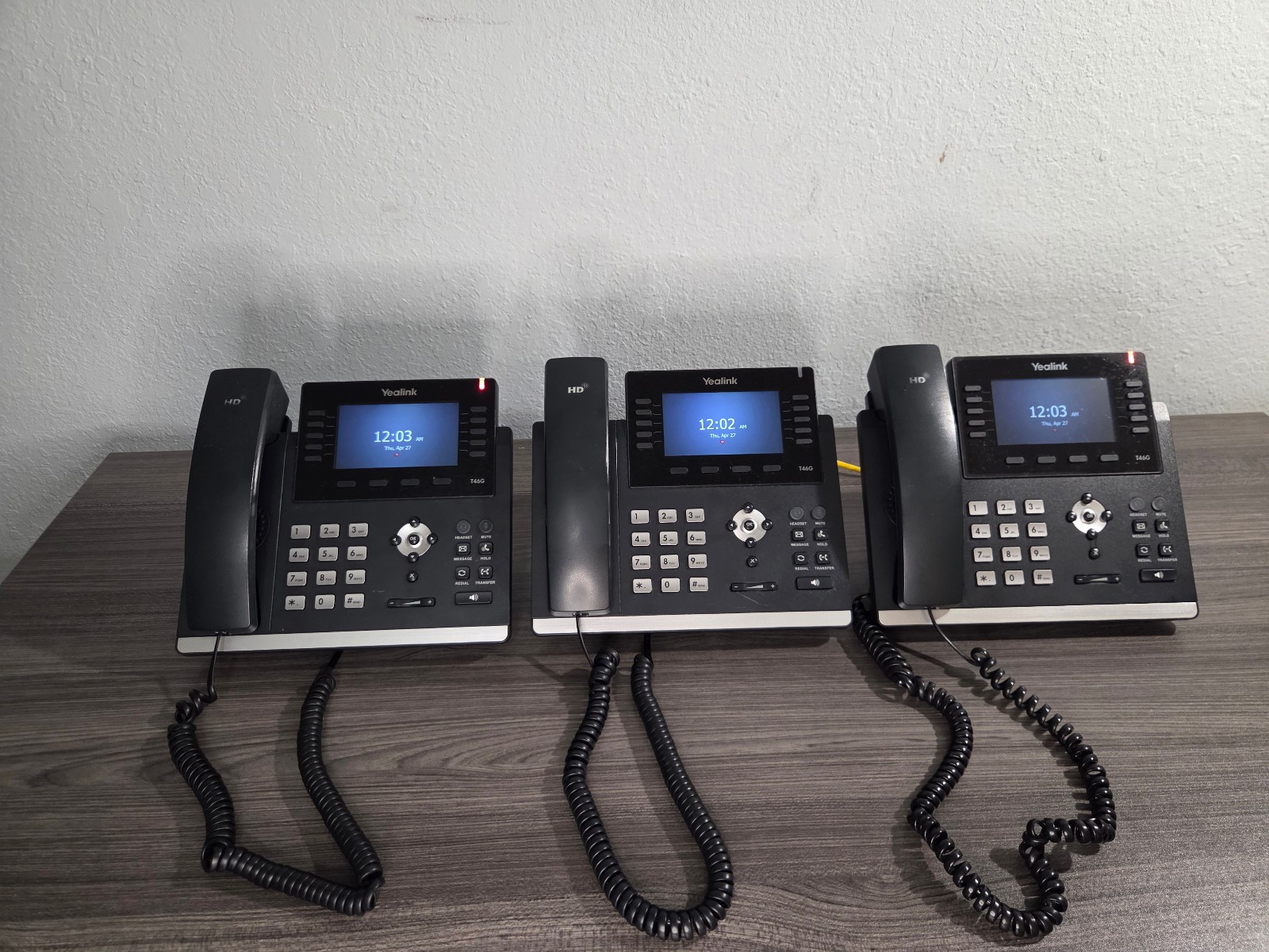 Yealink SIP-T46G VoIP Phone Lot of 3 – LOCKED / AS IS / For Parts Only PoE