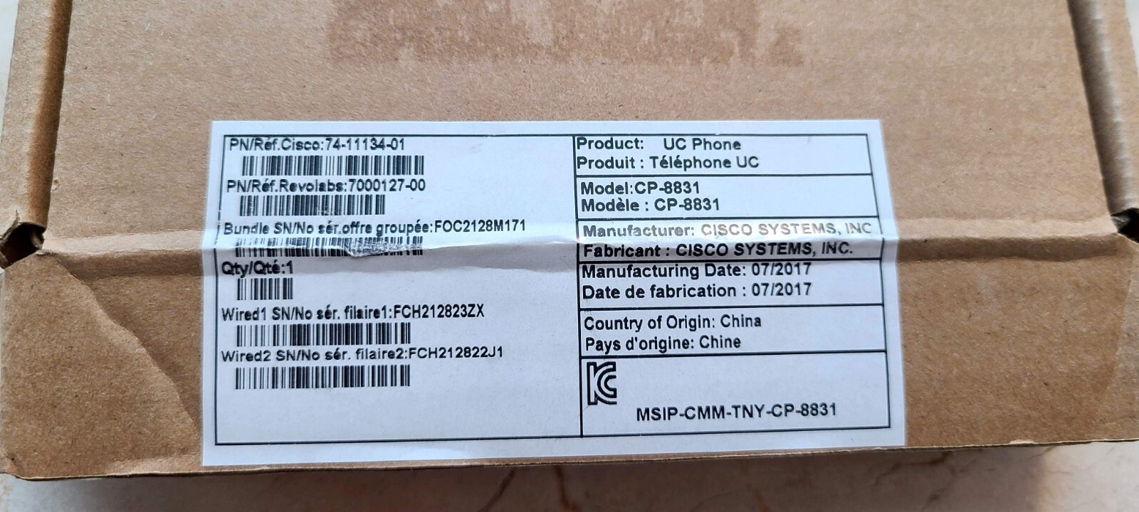 Cisco 8831 Unified IP Conference Phone Kit – CP-8831-K9 – COMPLETE SET! Tested!
