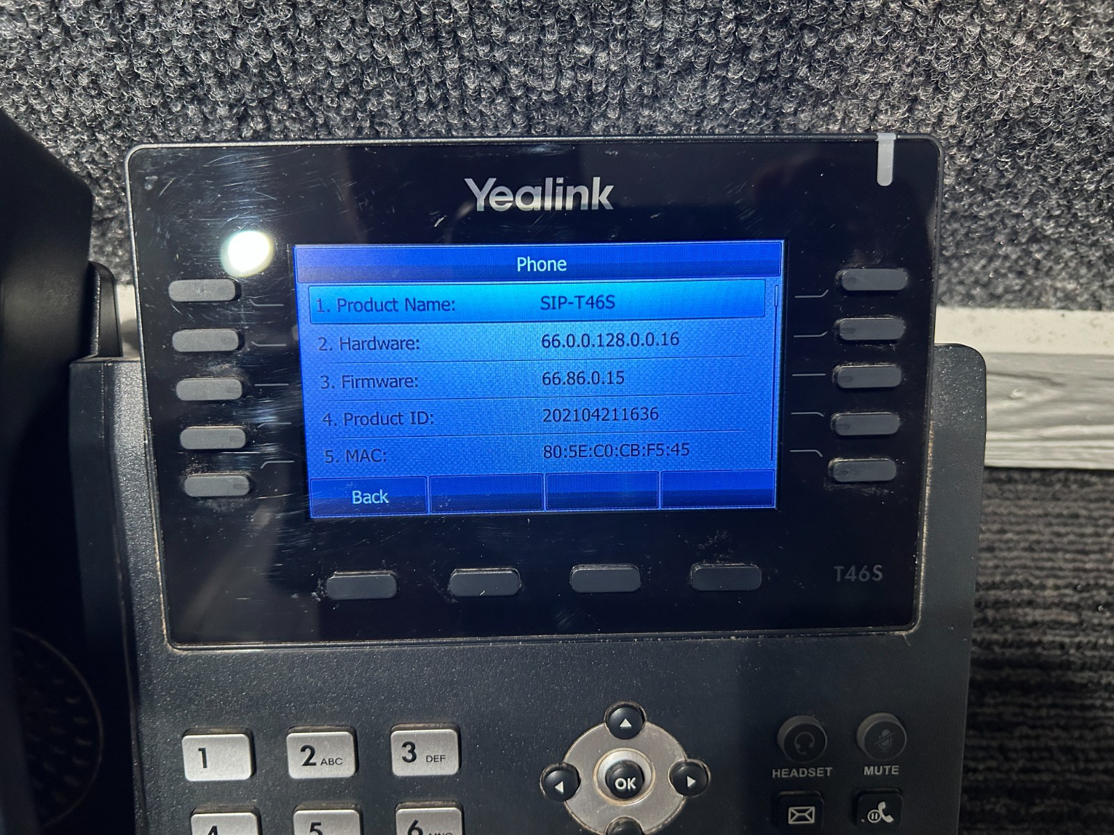 Yealink SIP-T46S IP Phone – Black – VOIP Desk Phone – Used, Good Condition