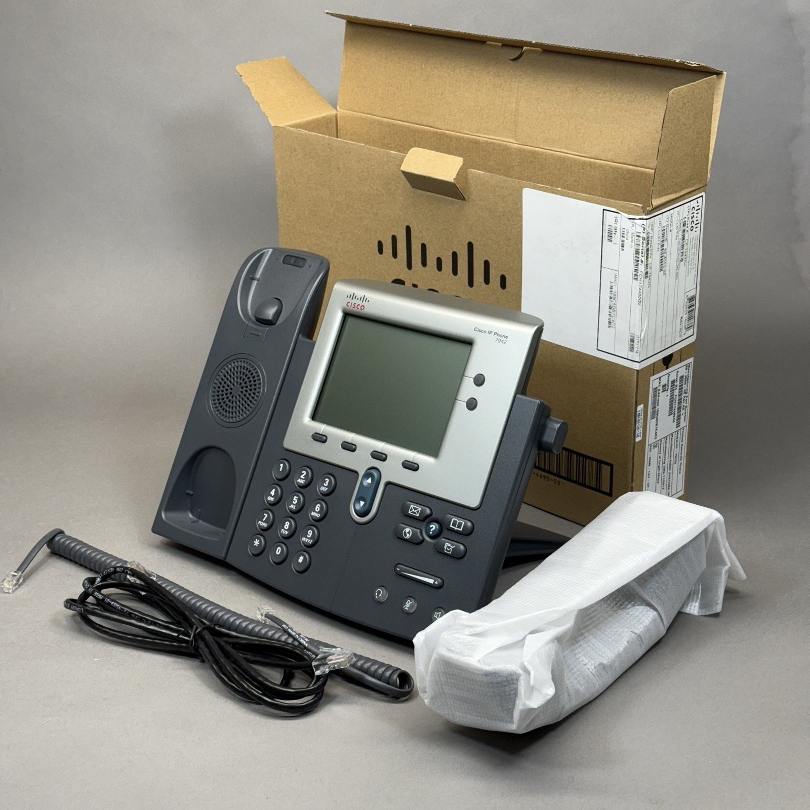 Lot of 2, NEW Cisco CP‑7942G Unified IP Phone – 2‑Line, PoE, Speaker, SIP/SCCP