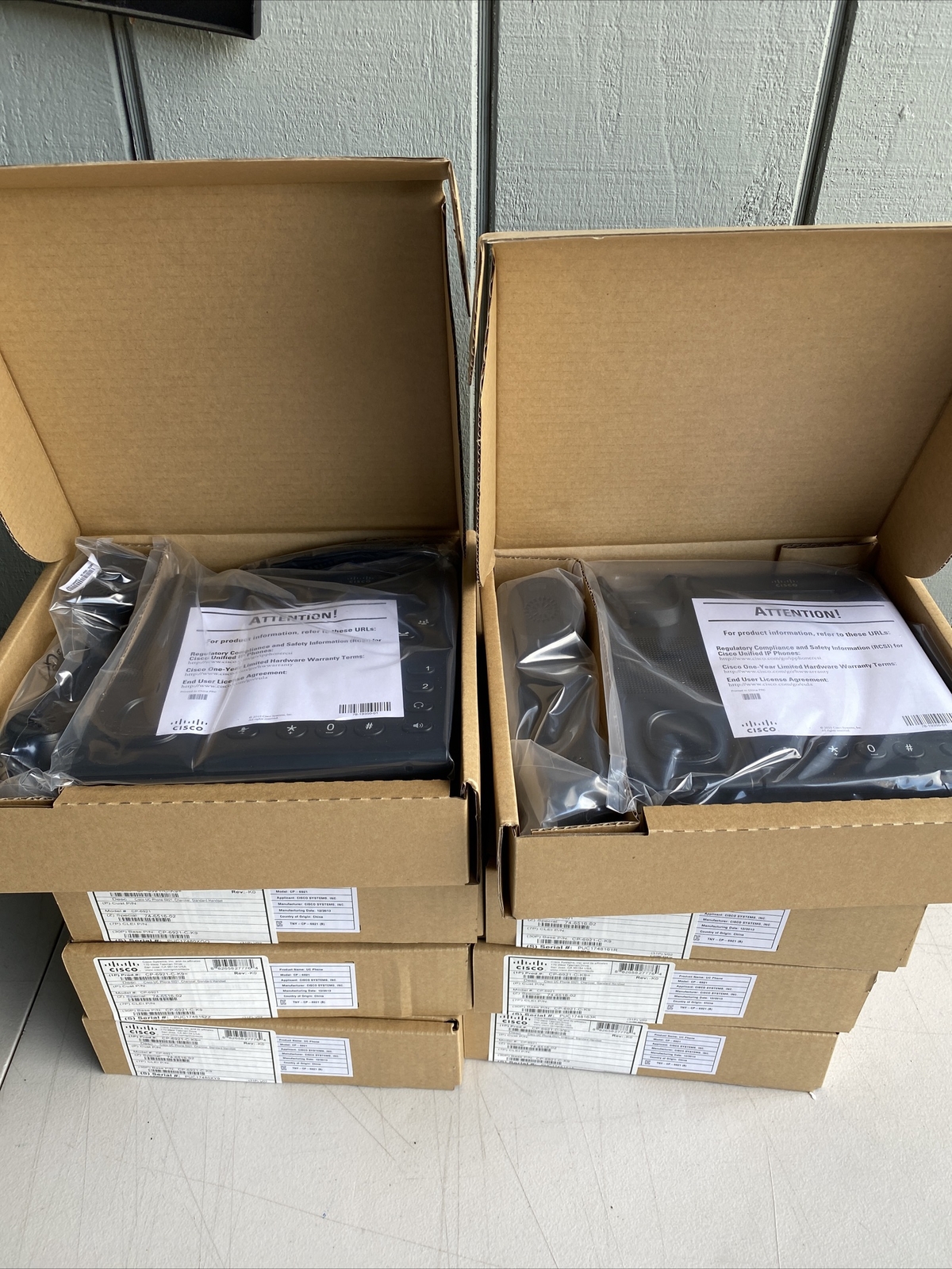 Lot Of 8 Cisco 6921(CP6921CK9) Wired IP Phone – Black No power Supply