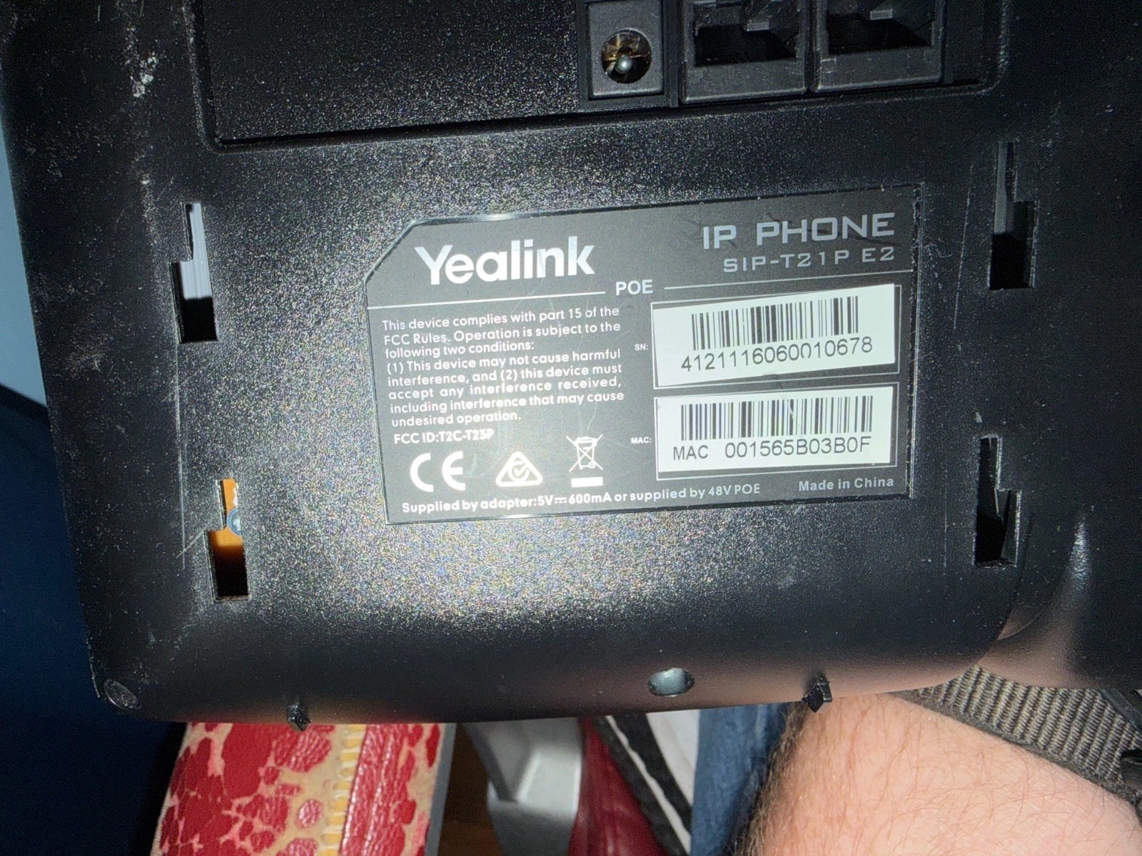 Yealink SIP-T21P E2 IP Phone VoIP Tested PoE NO Power Supply Clean