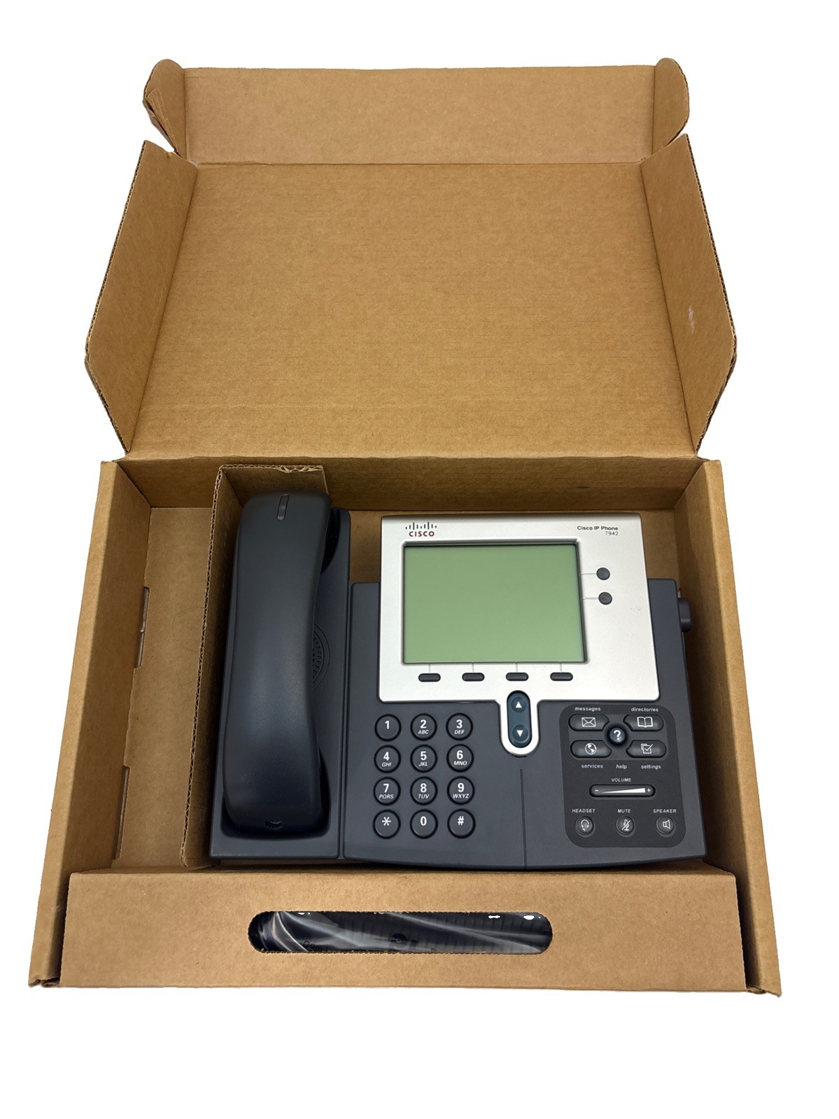 Cisco CP-7942G Unified IP VoIP Business Office Phone with Base and Handset