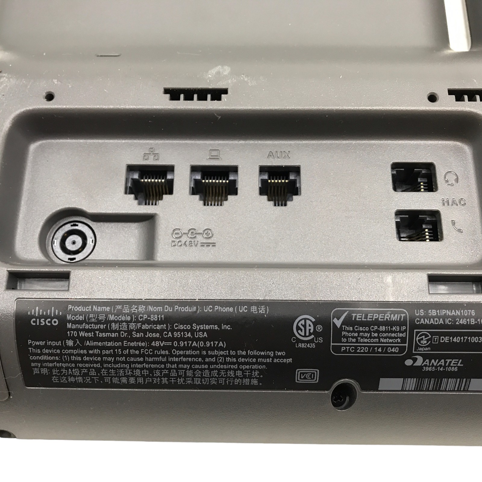 Lot of 7 Cisco CP-8811 5-Line VoIP Business Phones for Conferencing #L7697