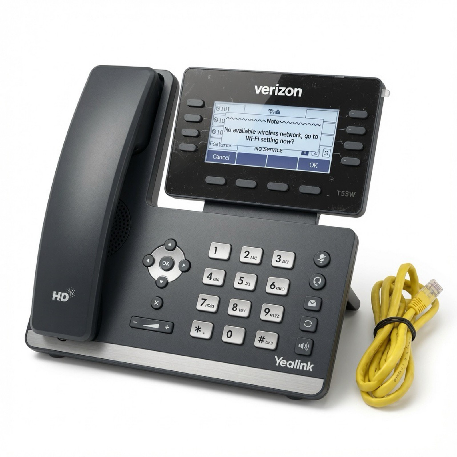 Yealink SIP-T53W Verizon Business VoIP Phone w/ Handset + Power Adapter + Cable