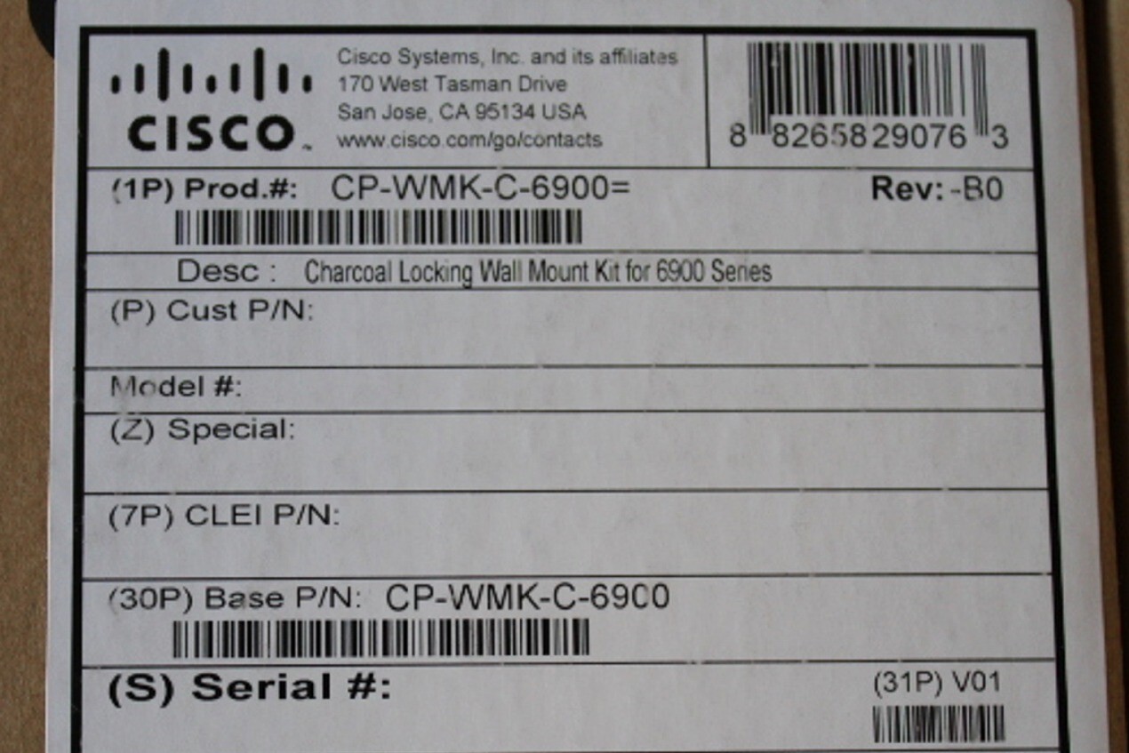 Cisco 6900 Series IP Phone Wall Mount Kit CP-WMK-C-6900