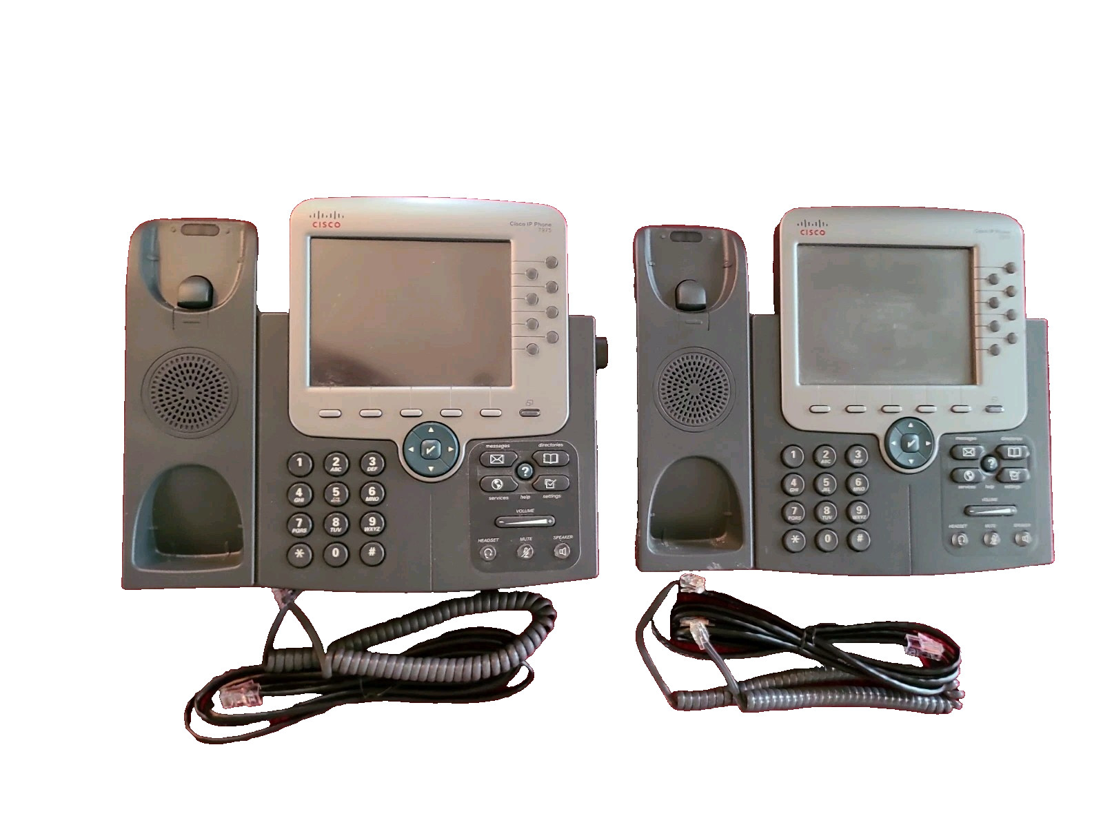 CISCO CP-7975G 7975G VOIP IP Office Phone (Lot of 2 phones and cords)