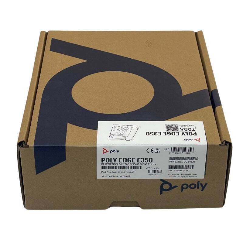 Poly Edge E350 IP Phone (2200-87010-025, 82M89AA) – New w/1-Year Warranty