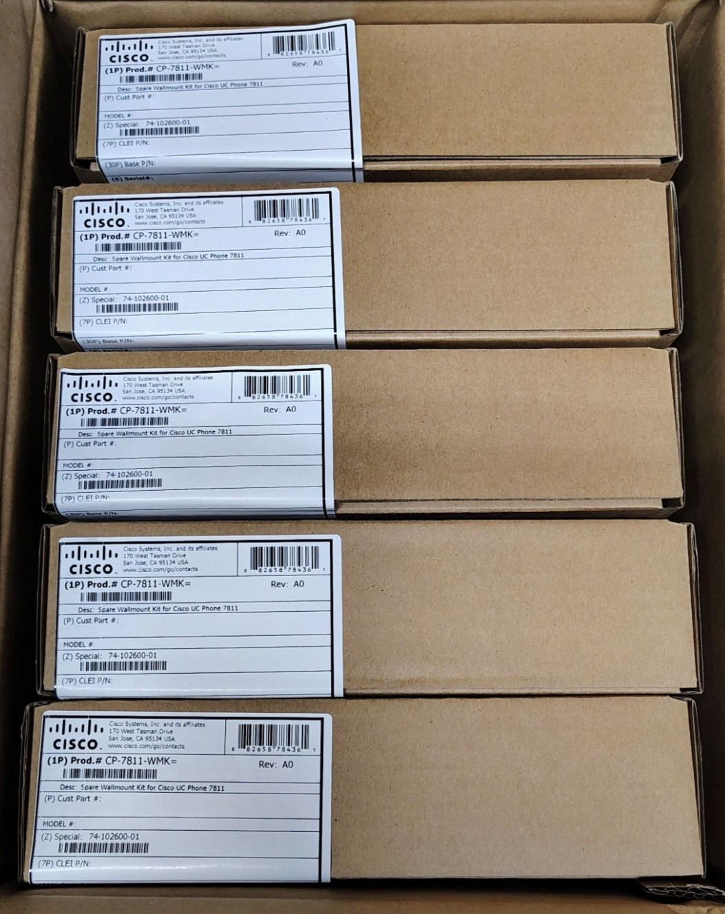 CASE Lot 5 Cisco CP-7811-WMK= Wall Mount Kit for 7811 IP Phone NEW SEALED