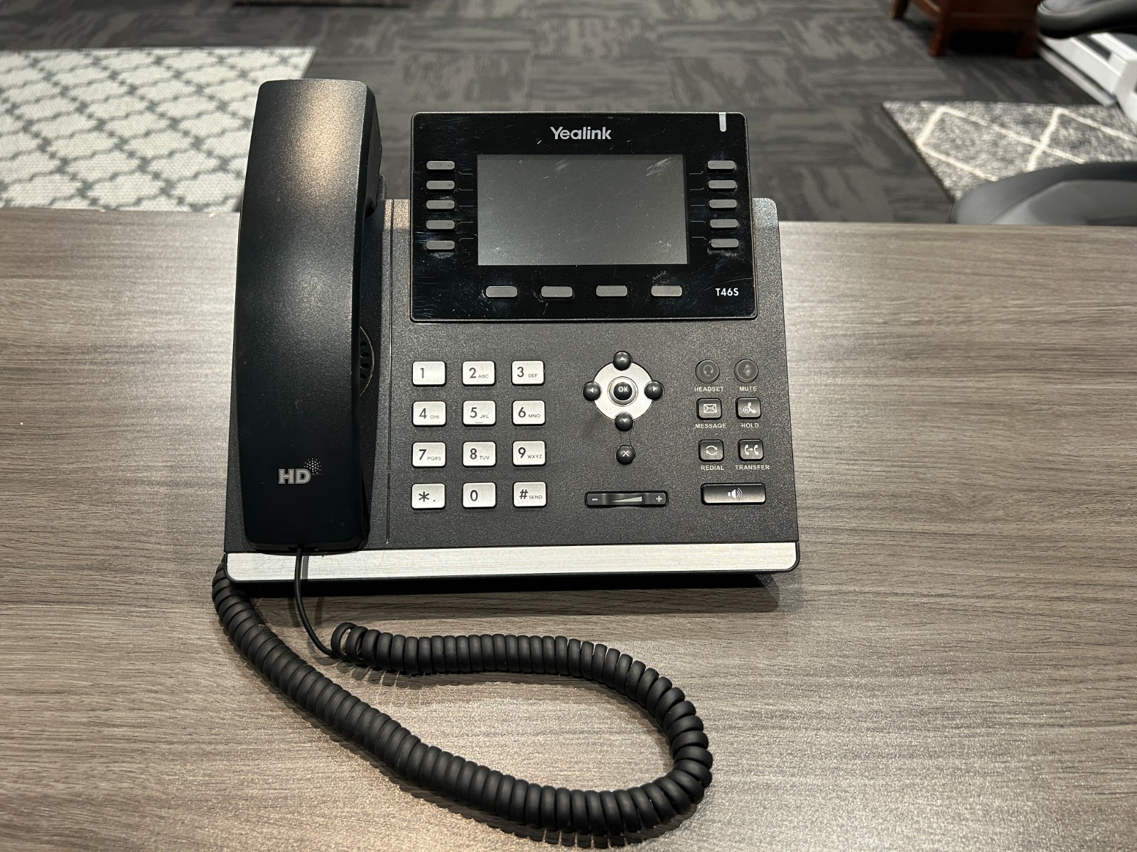 Yealink SIP-T46S IP Phone – Black – VOIP Desk Phone – Used, Good Condition