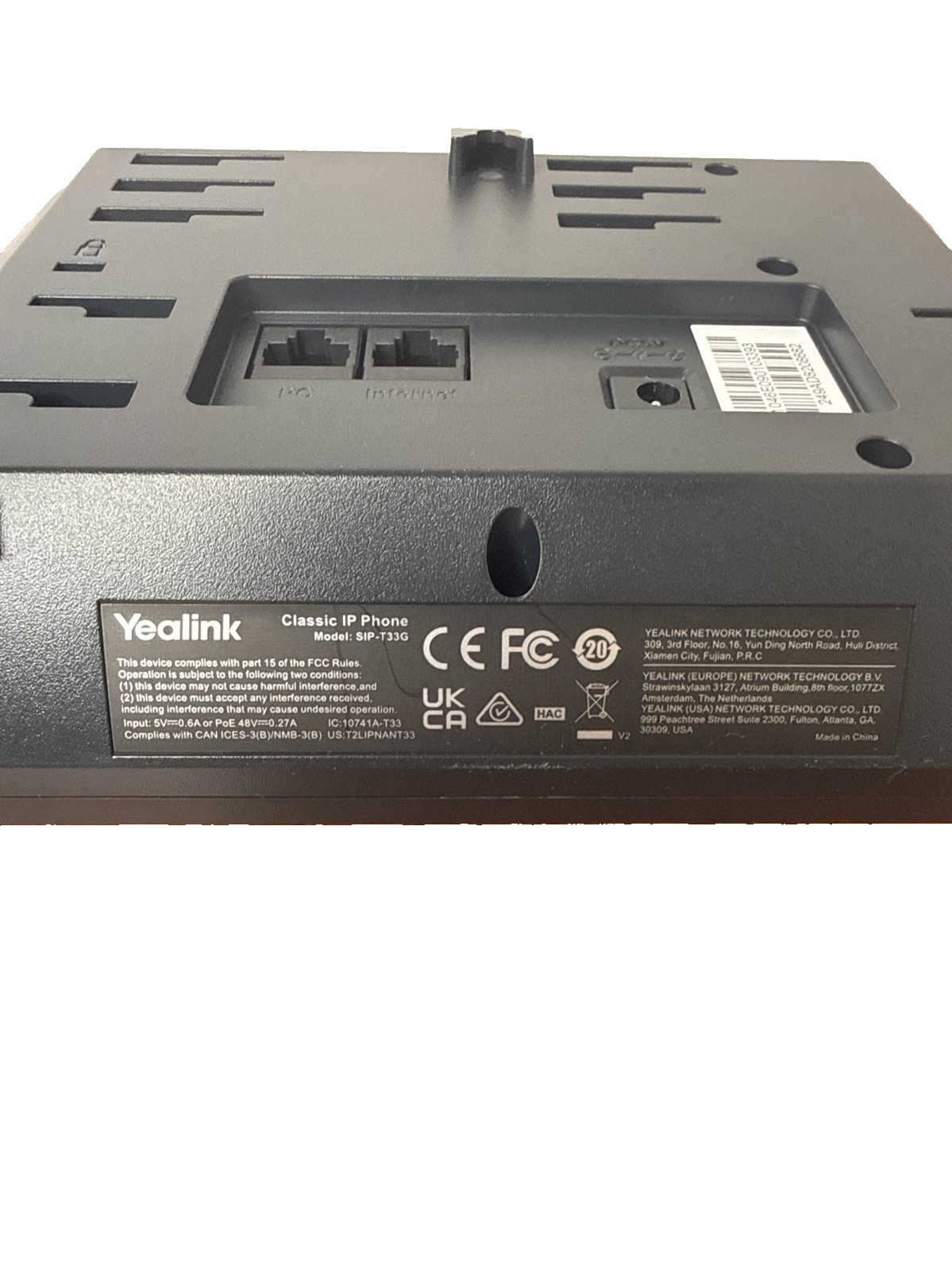 Yealink SIP-T33G 4 Line Corded Business IP Phone VoIP Desk System Black No Power