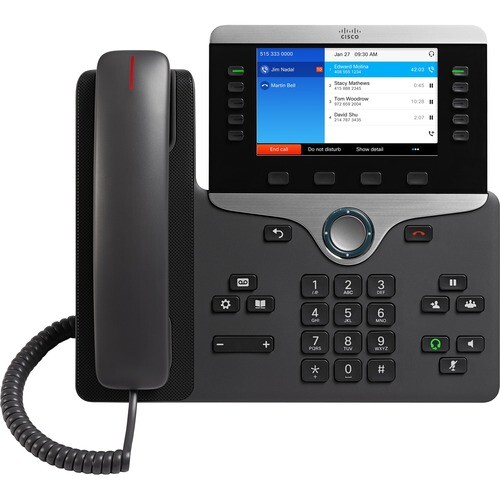 Cisco 8841 IP Phone – Corded – Corded – Wall Mountable – Charcoal