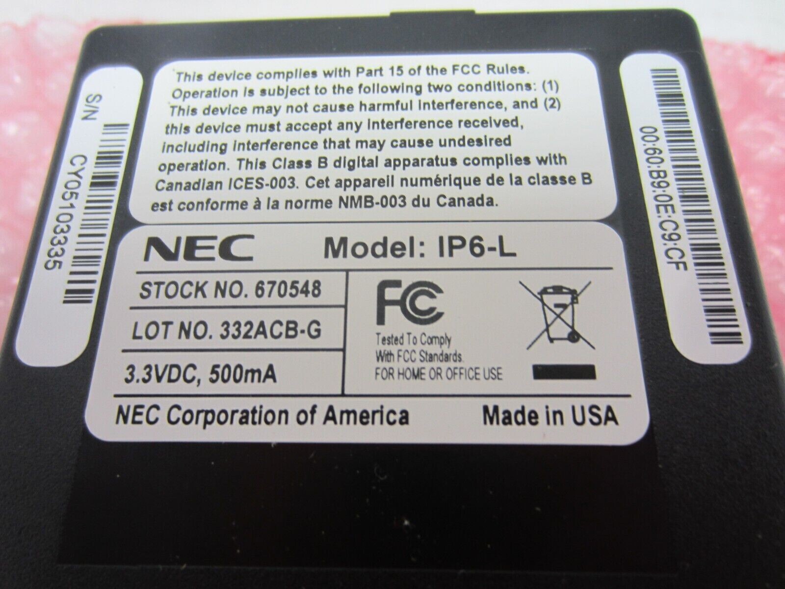 NEC New IP6-L Unit (670548) IPV6-Adapter w/ Adapter Cable (25 in stock)