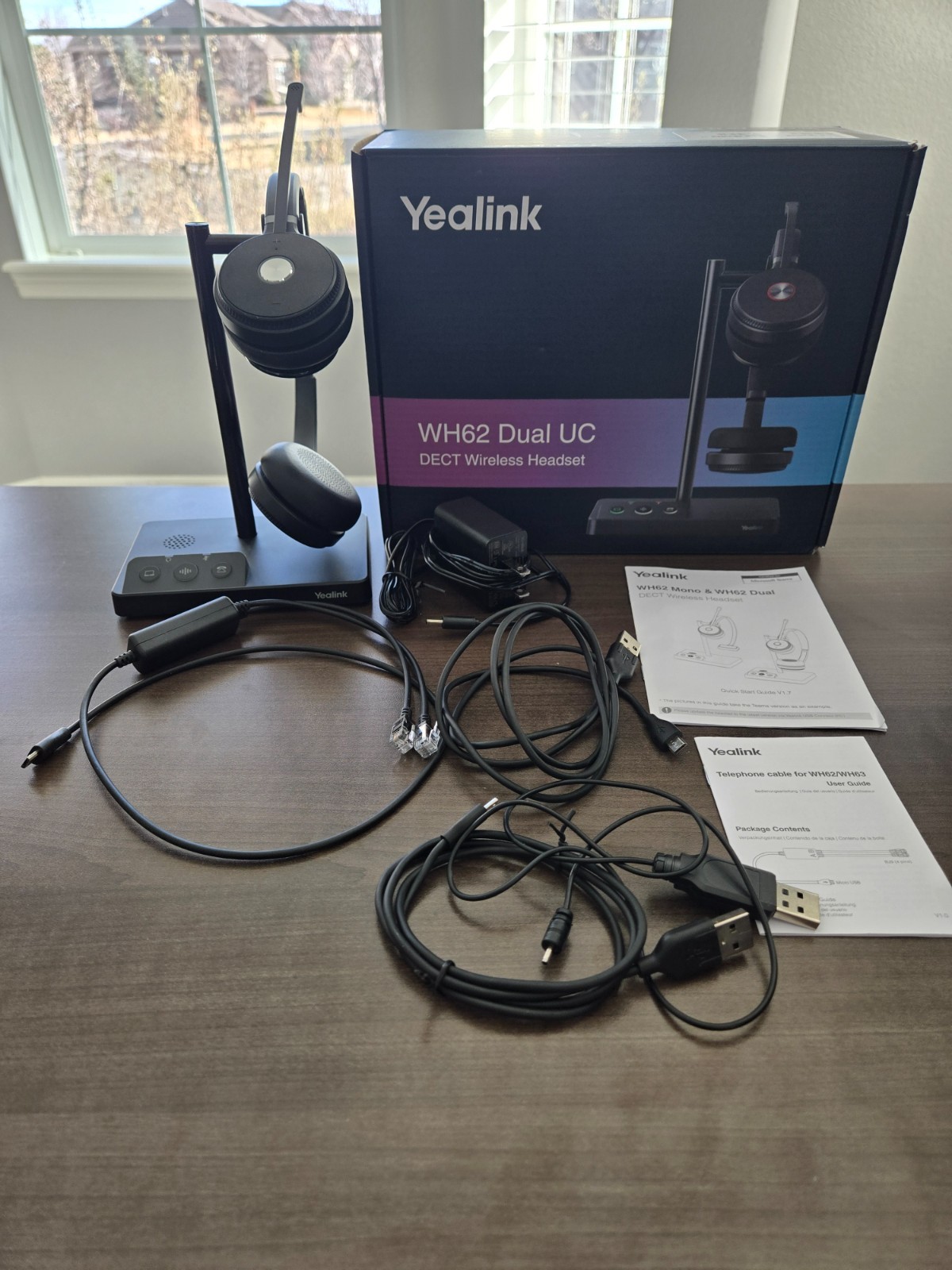 YEALINK WH62 Dual UC DECT Wireless Headset – Never used