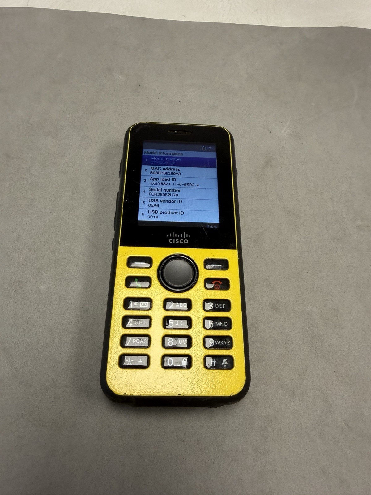 Cisco CP-8821-EX Wireless Phone – Black/Yellow *READ*