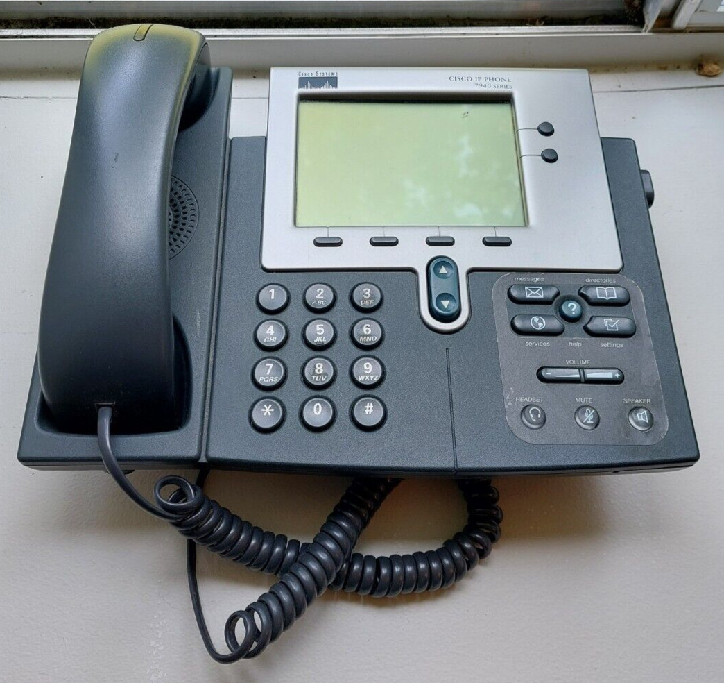 Cisco CP-7940G Unified VoIP IP Phone w/Speakerphone & Handset NO ADAPTER