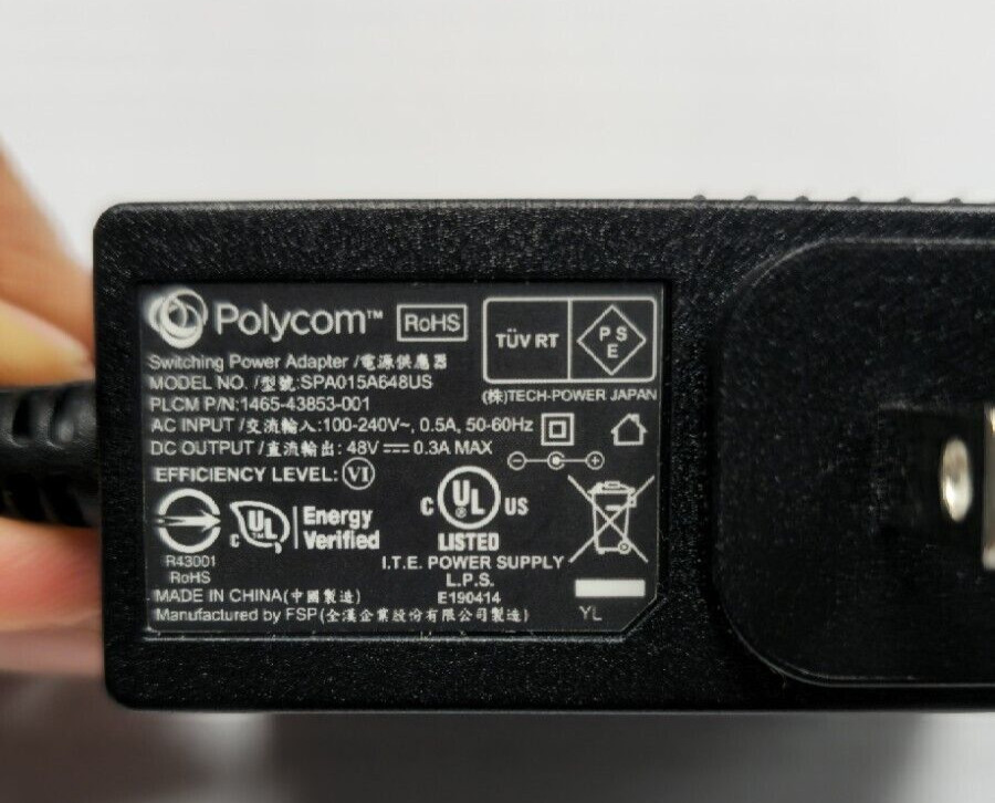 5-Pack of OEM Polycom VVX SoundPoint Power Supply 48V 0.3A
