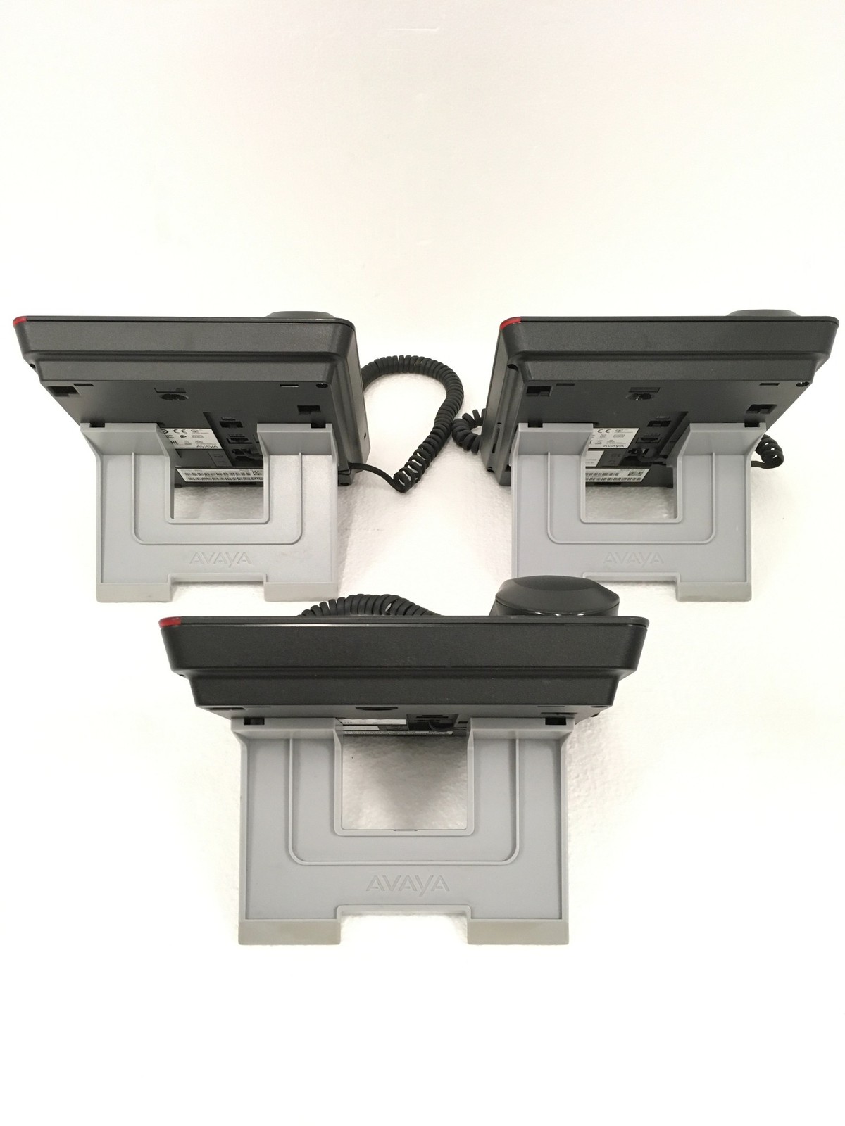 Lot of 3 Avaya 9504 Digital Phones Handsets, Stands, RJ11 Cables, FREE SHIPPING