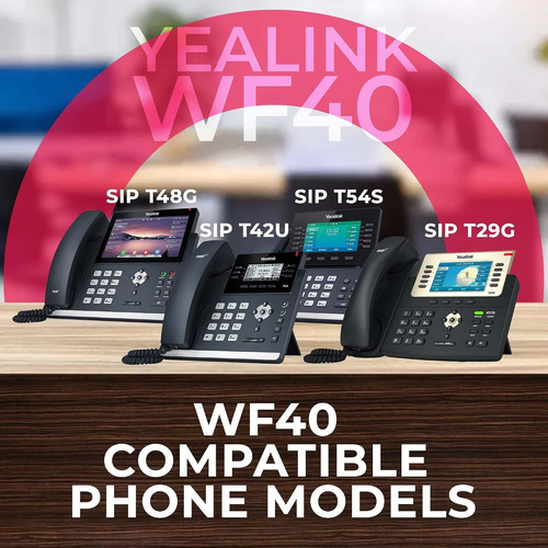 Yealink WF40 USB Wi-Fi Dongle Adapter for Desk Phones – 1 pack, Black