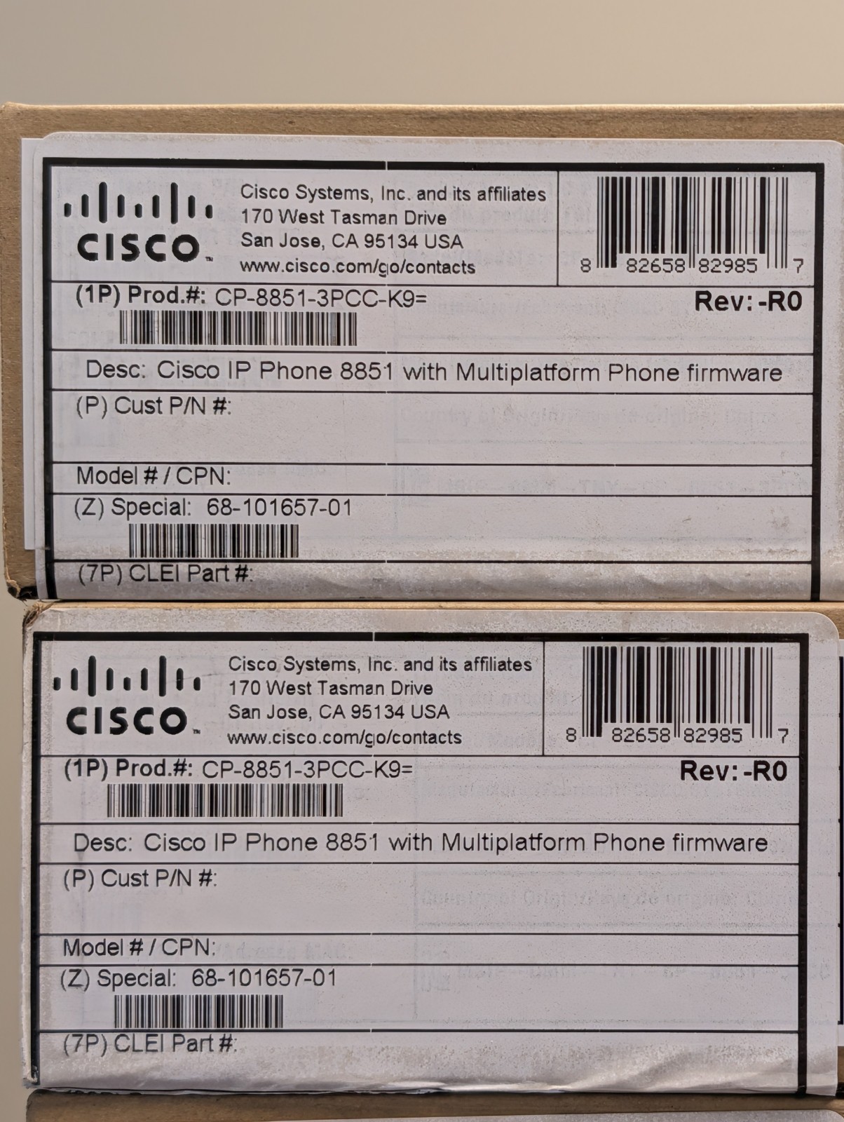 Lot of 9 New Cisco CP-8851-3PCC IP Phone 5-Line Gigabit Color VoIP
