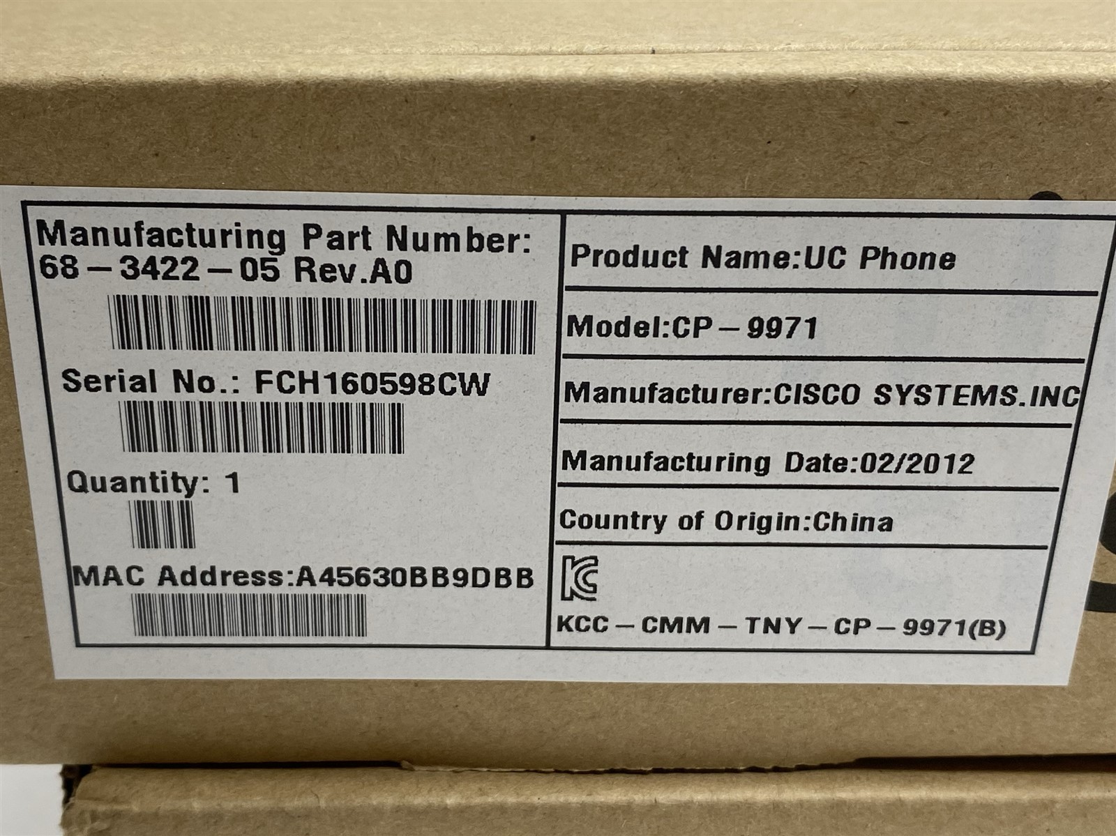 Cisco CP-9971 6-Line Color Touchscreen USB Unified IP Phone Black Lot 2 NEW