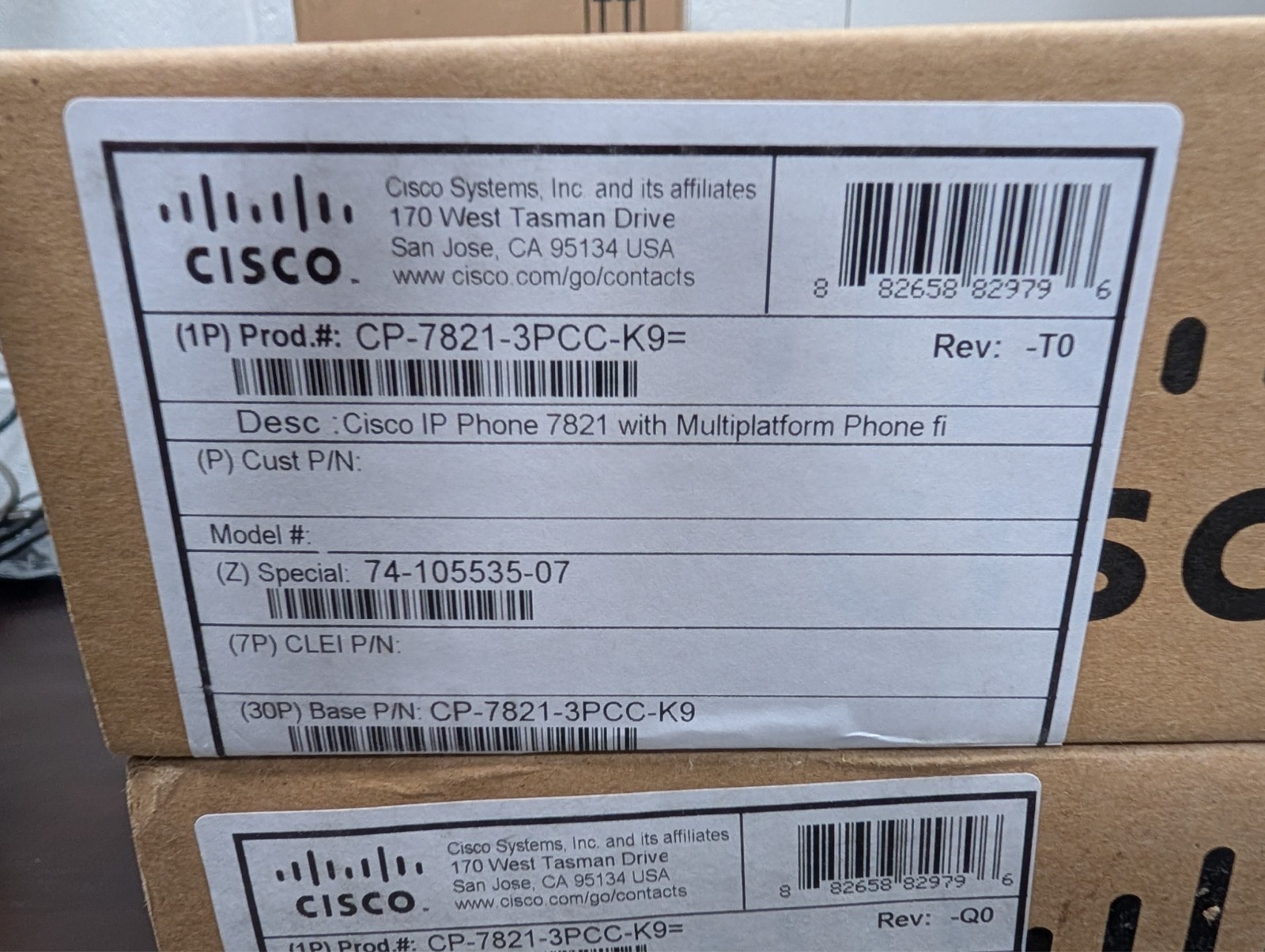 NEW Cisco CP-7821-3PCC-K9= 7821 IP Phone – Corded – Wall Mountable – Black