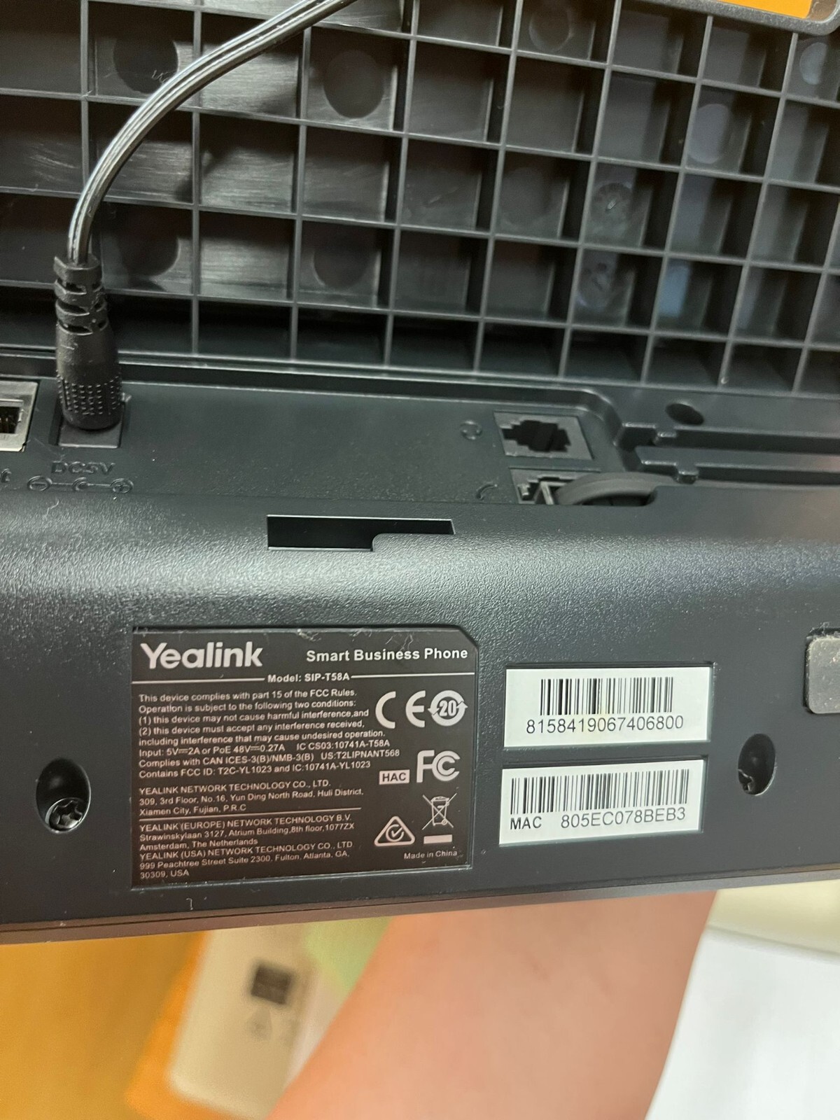 Yealink T58A (SIP-T58A-TEAMS) Bluetooth VoIP Phone