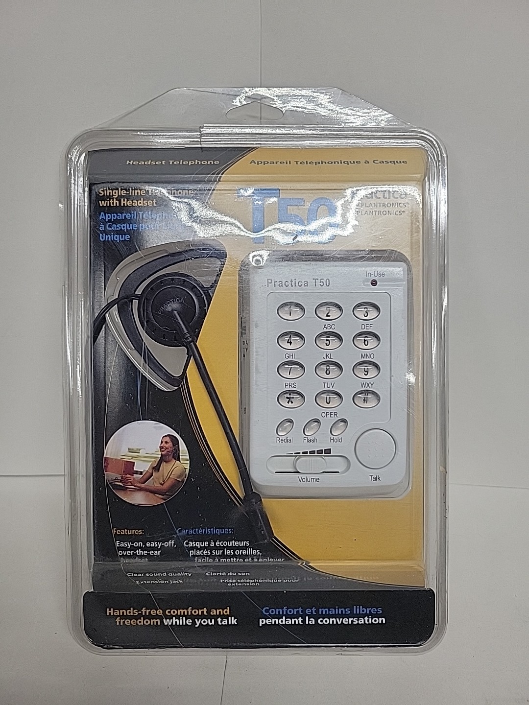 Plantronics T50 Practica Single Line Telephone includes Mono Headset