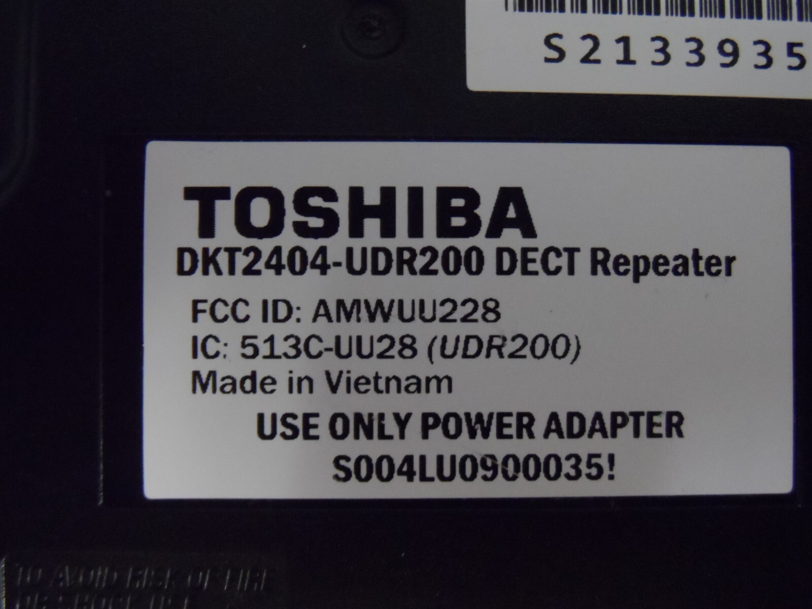 Toshiba DKT2404-DECT Cordless Telephone EXP10000 UDR200 Repeater