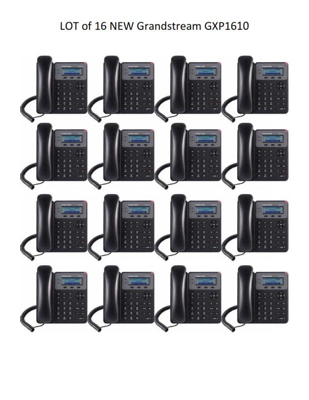 LOT of 16 New Grandstream GXP1610 2-Line HD – SIP IP Phone – FREE SHIPPING
