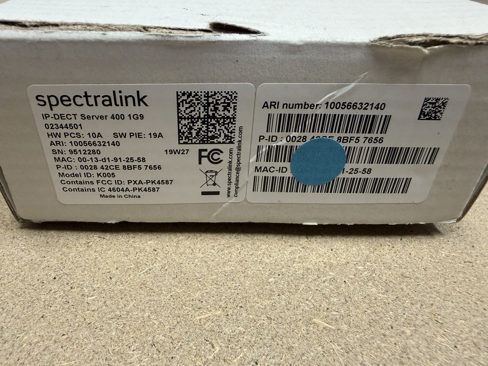 Spectralink K005 IP-DECT Server 400 IG9 Scalable DECT Solution 02344501