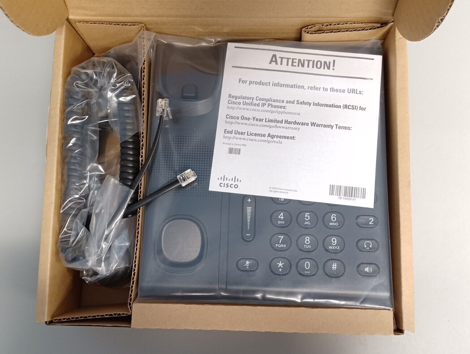 New Cisco CP-6921-C-K9 Unified IP PoE 6921 Business Edition Charcoal Telephone
