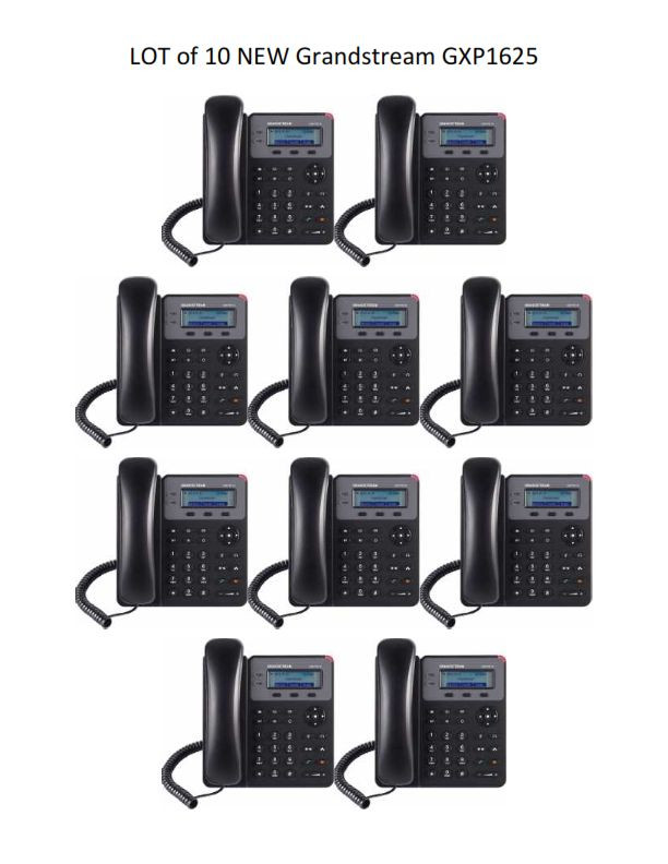 LOT of 10 New Grandstream GXP1625 2-Line HD SIP IP Phone PoE – FREE SHIPPING