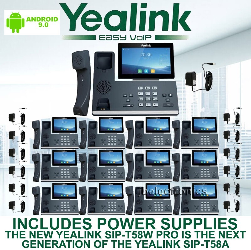 YEALINK SIP-T58W PRO IP PHONE WIFI BLUETOOTH ANDROID-13 PHONES-13 POWER SUPPLIES