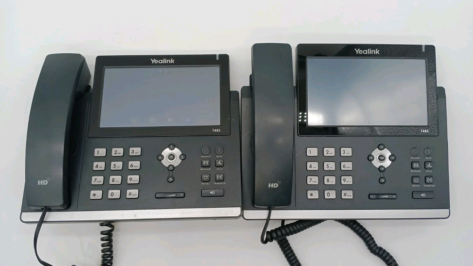 Lot of (2) Yealink SIP-T48S 16 Line IP Phones w/ Handsets *No stands/cords*