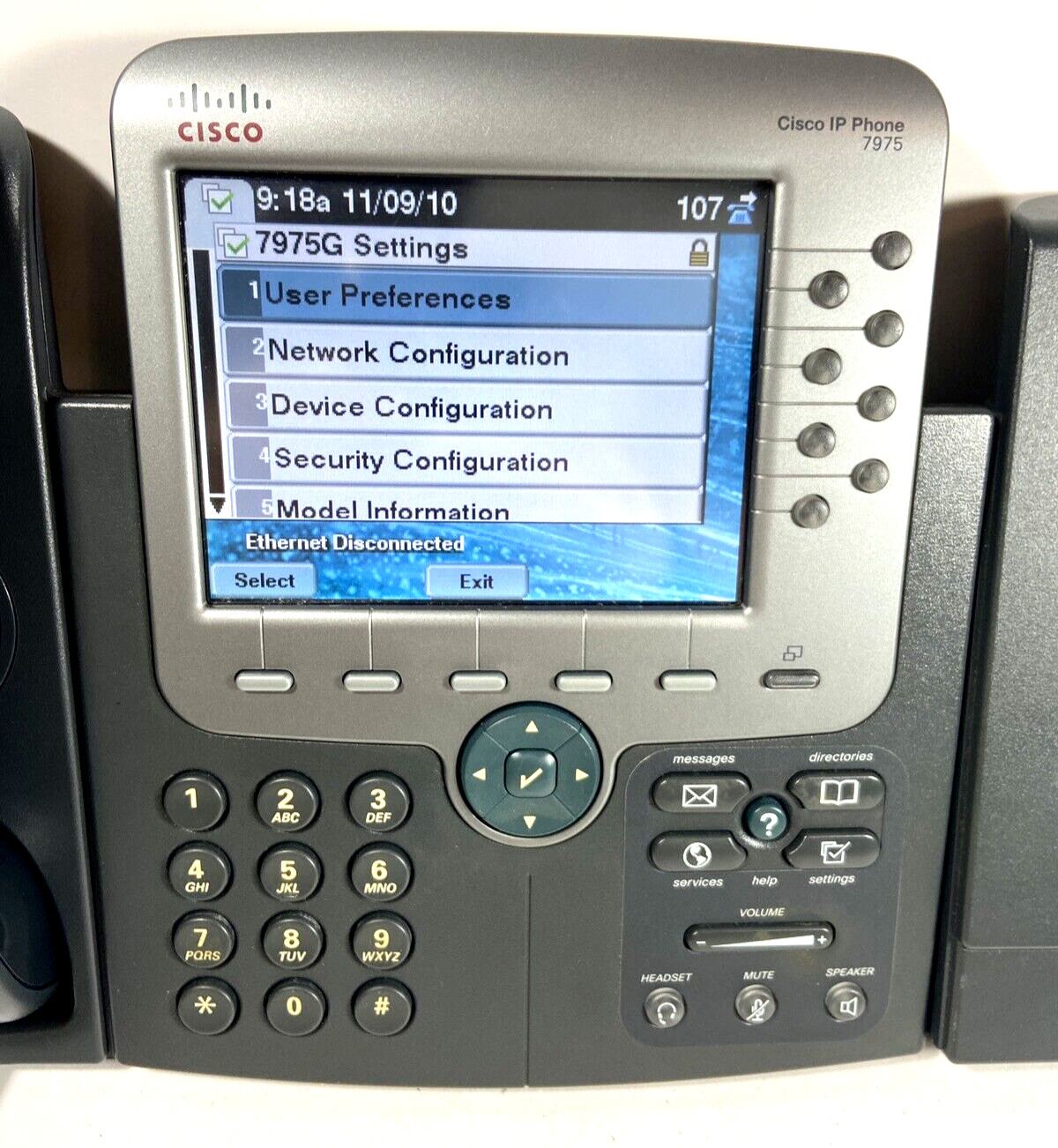 Cisco CP-7975G IP Phone Color Display + CP-7915 Expansion (No AC Adaptor, Stand)