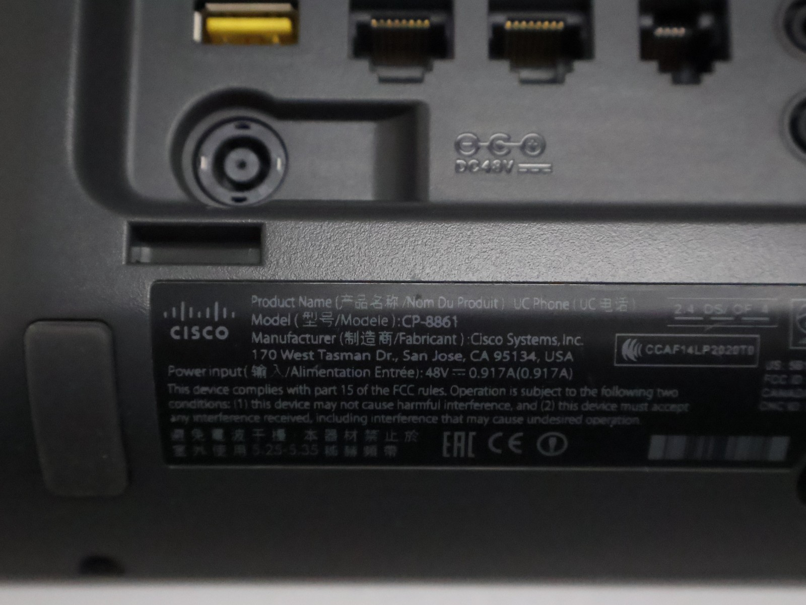 Cisco CP-8861-K9 8861 Unified IP Business Phone Wi-Fi Bluetooth – Used