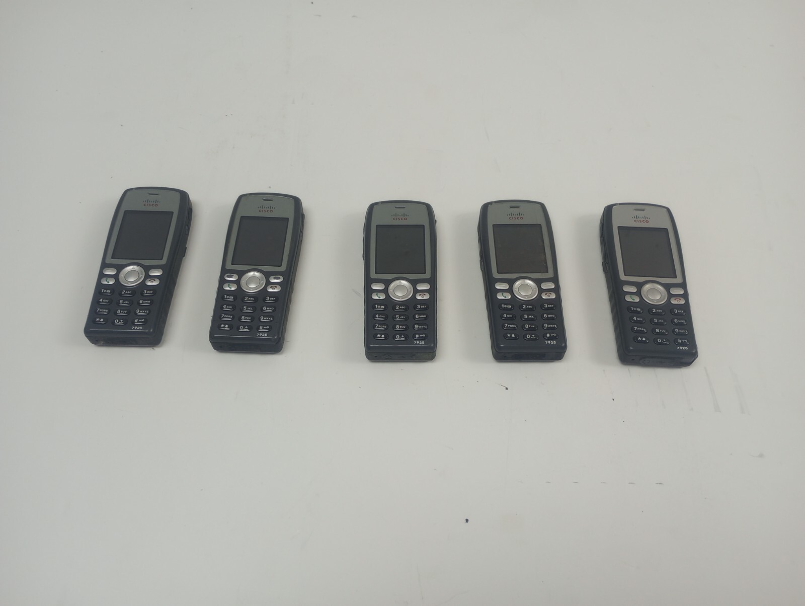 LOT OF 5 Cisco CP-7925G-W-K9 Unified Wireless IP Phone – No Battery or Charger