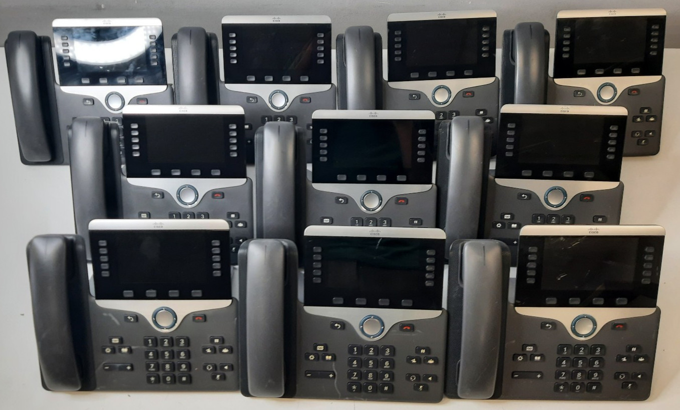 10 Lot Cisco IP Phone CP-8841 5 Line GIgabit VoIP Phone W/ Stand/Receiver READ!