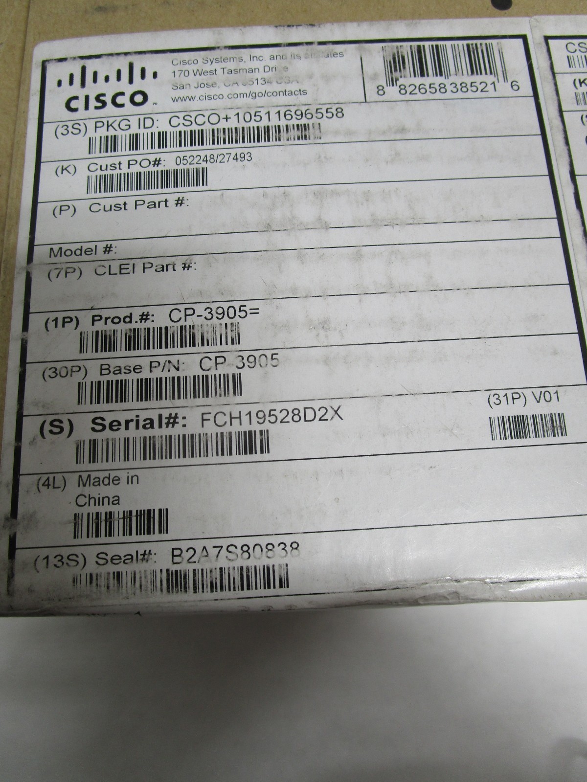 CISCO CP-3905 Unified SIP Phone 3905 Standard Handset NEW FREE SHIPPING