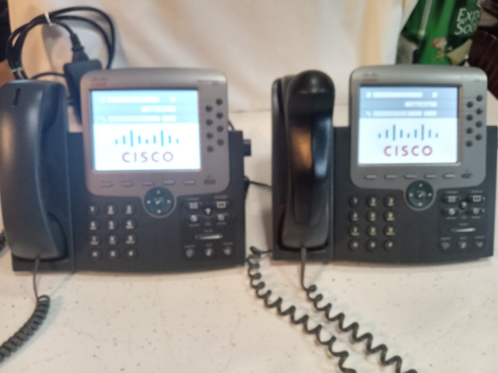 CISCO CP-7975G 7975G VOIP IP Office Phone (Lot of 2 phones and power cords)