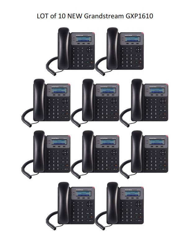 LOT of 10 New Grandstream GXP1610 2-Line HD – SIP IP Phone – FREE SHIPPING