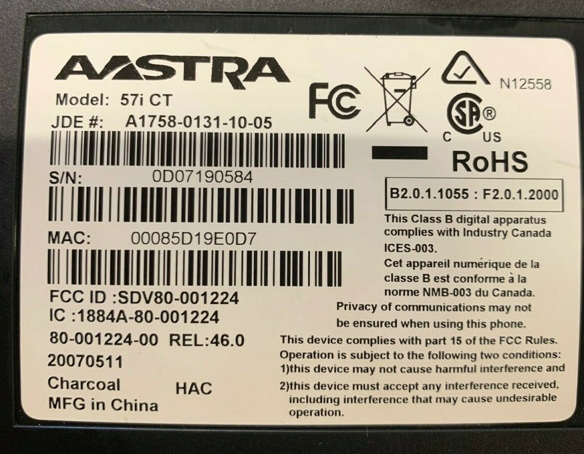 Aastra 57i CT Corded Telephone