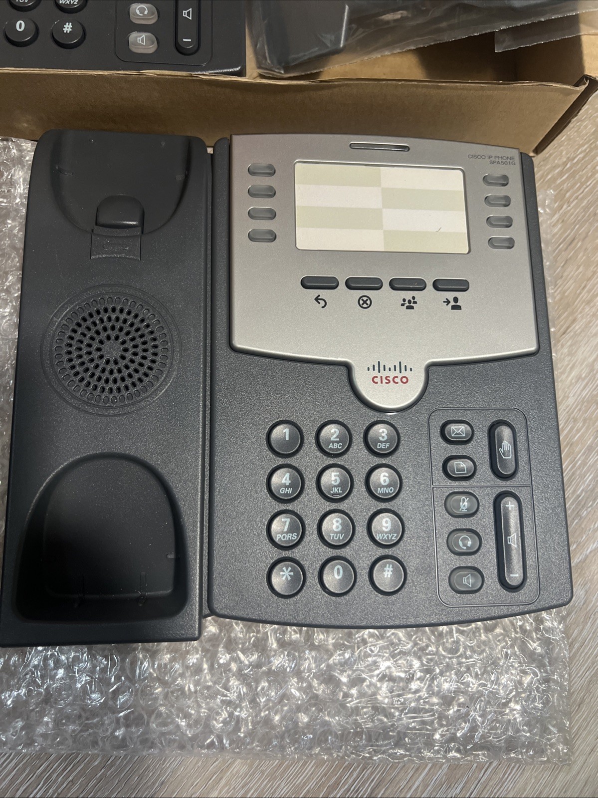 Lot Of 2 Cisco IP Phones SPA501G. Missing Headphone Cords & Power Adapters.