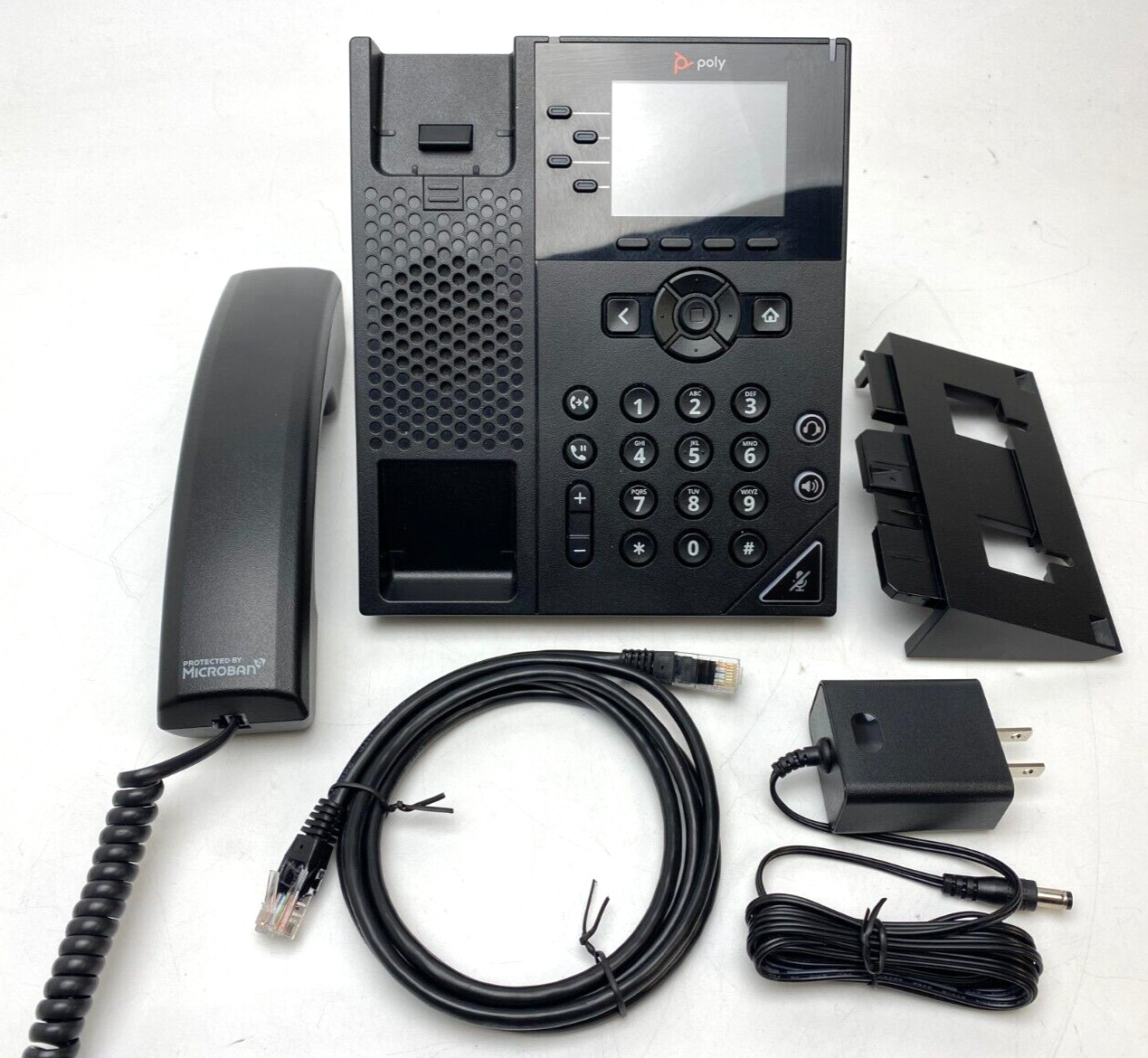 POLYCOM ~VVX250~ DESKTOP IP PHONE VOIP ETHERNET WIFI 4-LINE POE COLOR W/ ADAPTER