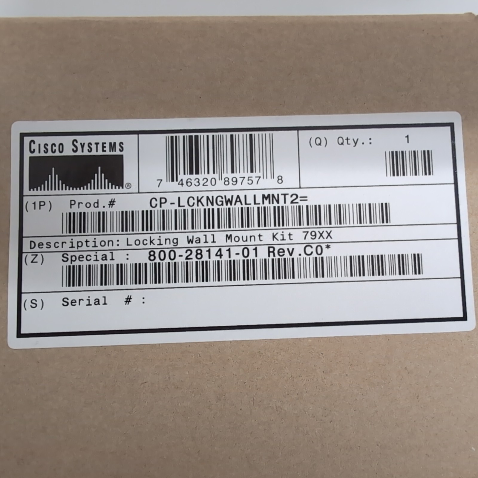 Cisco CP-LCKNGWALLMNT2 Universal Locking Wall Mount Kit for 7900 Phone Read Desc